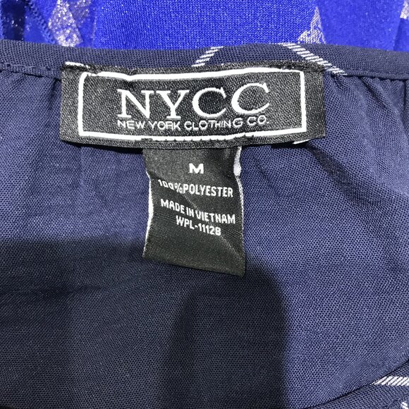 NYCC Women's Windowpane Lace Up Blouse M - Picture 8 of 8